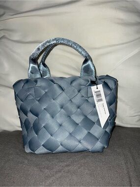 Naghedi Woven Petit tote in Slate Blue